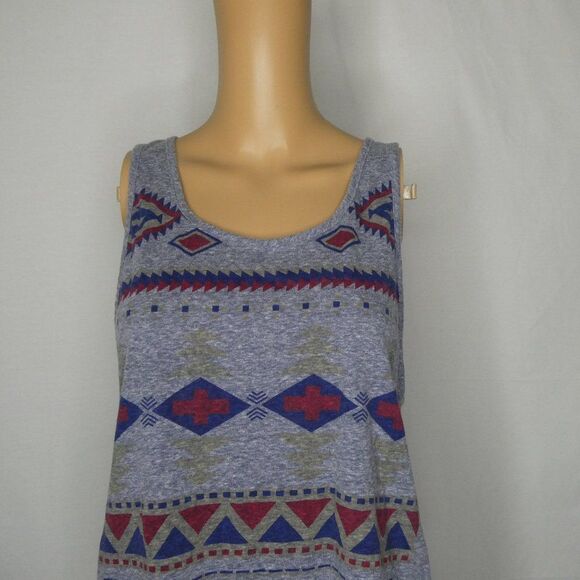 Happening in the Present Boho Aztec Tank Top Grey - Picture 3 of 9